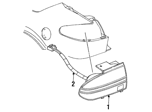 1993 Saturn SL1 Combination Lamps Harness Asm, Rear Tail Lamp Diagram for 21095312