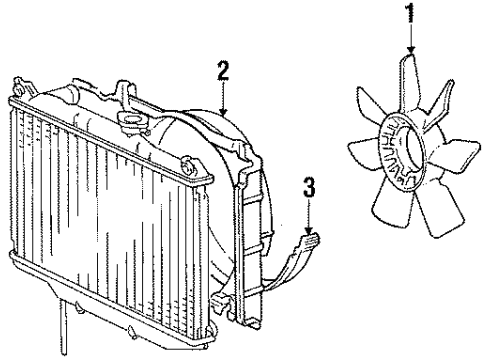 1984 Toyota Celica Cooling System, Radiator, Water Pump, Cooling Fan Fan Shroud Diagram for 16711-35010