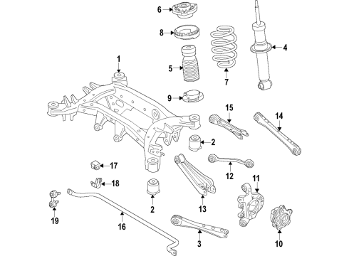 2021 BMW X3 Rear Suspension Components, Lower Control Arm, Upper Control Arm, Ride Control, Stabilizer Bar AUXILIARY DAMPER, REAR, WITH Diagram for 33536871818