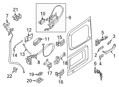 2013 Nissan NV2500 Cargo Door Cargo Door-Lock Actuator Diagram for 90550-1PA1A