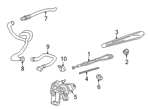 2022 Chevrolet Trailblazer Wiper & Washer Components Wiper Arm Diagram for 42768977