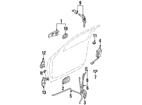 1996 Kia Sportage Front Door Power Window Main Switch Assembly Diagram for KK37766350C70