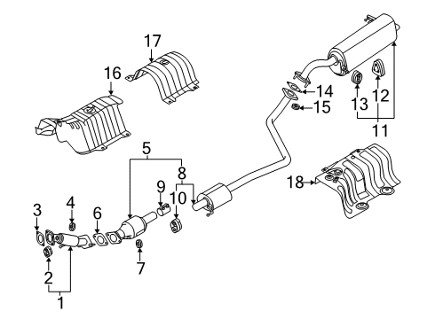 2020 Hyundai Venue Exhaust Components Protector-Heat Front Diagram for 28791-K2000