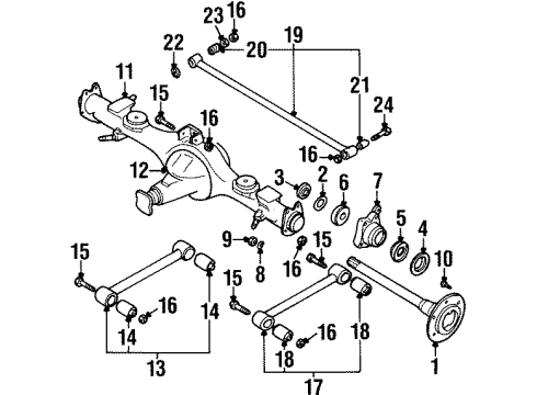 1999 Isuzu VehiCROSS Axle Housing - Rear Bushing, Trailing Rod Diagram for 8-97021-055-0