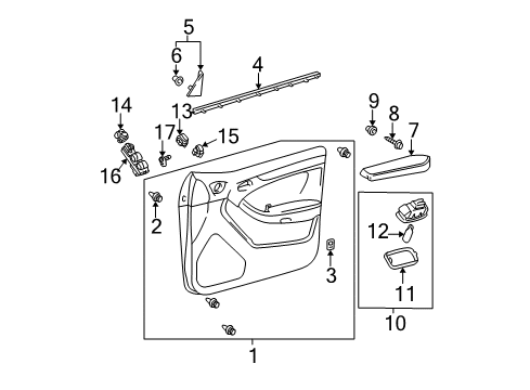 2003 Toyota 4Runner Switches Armrest Diagram for 74210-35211-B0