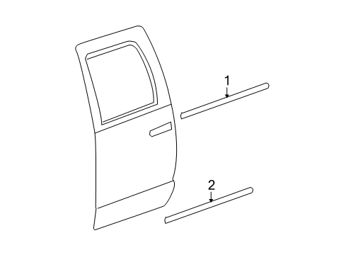 2006 Dodge Ram 1500 Exterior Trim - Rear Door Molding-Rear Door Diagram for 55077729AA