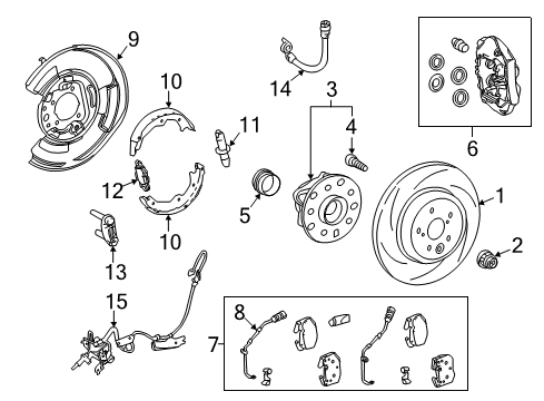 2015 Lexus RC F Anti-Lock Brakes Rear Passenger Disc Brake Cylinder Assembly Diagram for 47830-0W090