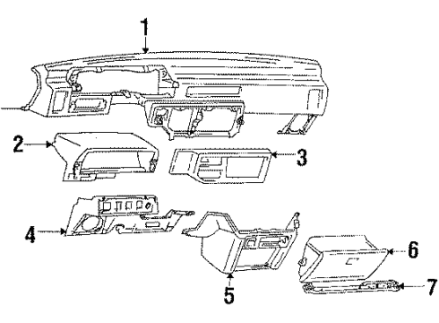 1984 Toyota Camry Instrument Panel Cylinder & Key Set, Glove Compartment Lock Diagram for 69056-32031-13