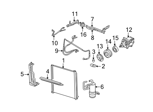 2003 Lincoln Aviator Air Conditioner AC Line Diagram for 3C5Z-19835-AA