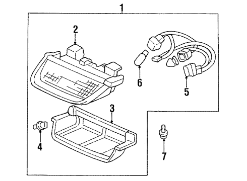 1994 Honda Accord High Mount Lamps Light Assy., High Mount Stop Diagram for 34270-SV5-A01