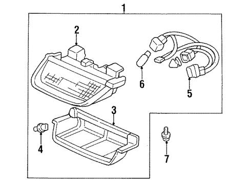 1994 Honda Accord High Mount Lamps Socket Diagram for 34275-SV5-A01