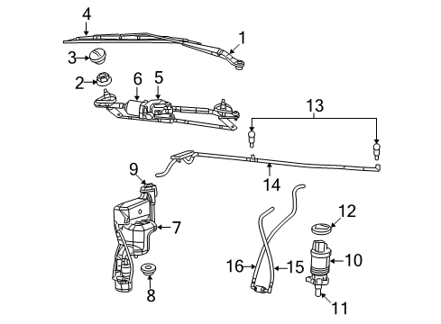 2012 Jeep Patriot Wiper & Washer Components Cap-WIPER Arm Nut Diagram for 4389440