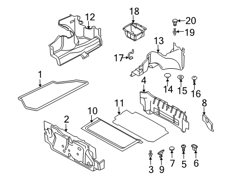 2004 BMW Z4 Interior Trim - Rear Body Multifunctional Pan, Trunk Diagram for 51717016956