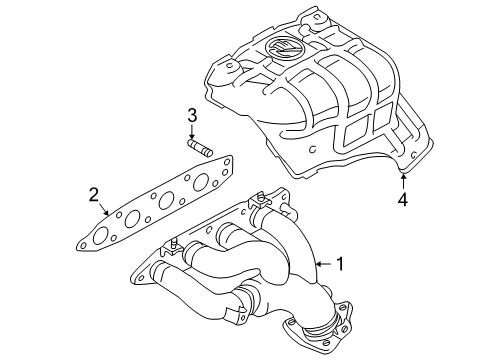 2000 Chevrolet Tracker Exhaust Manifold Cover, Exhaust Manifold (On Esn) Diagram for 91176429