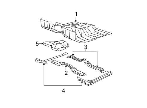 2012 Jeep Wrangler Floor CROSMEMBE-Front Seat Retention Diagram for 5182196AD