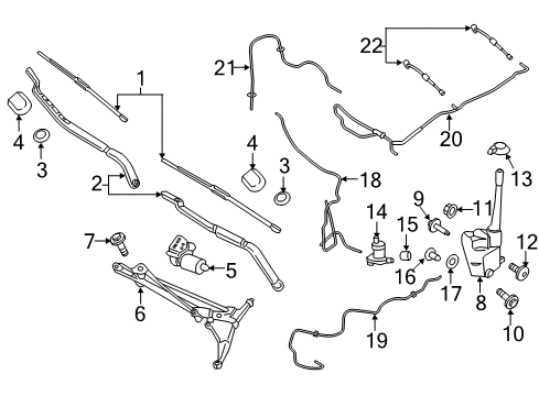 2016 Lincoln MKX Wiper & Washer Components Front Transmission Diagram for FA1Z-17566-A