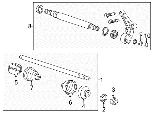 2015 Cadillac ELR Drive Axles - Front Front Driver Side Half-Shaft Assembly Diagram for 23445557