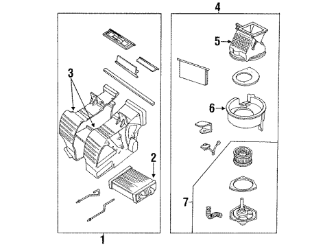 1993 Mercury Capri A/C & Heater Control Units Dash Control Unit Diagram for E9JY18549A