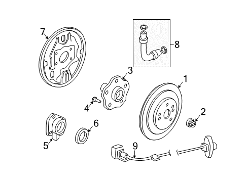 2000 Honda CR-V Rear Brakes Cylinder Assembly, Left Rear Wheel Diagram for 43301-S10-003