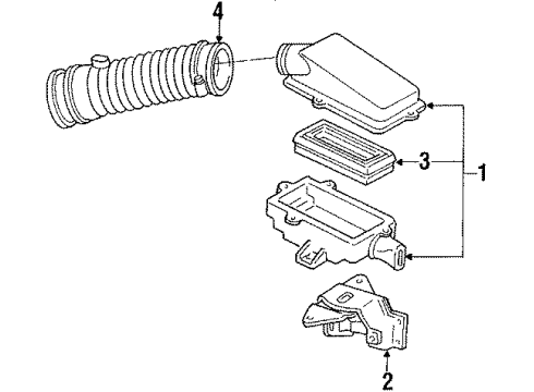 1989 Oldsmobile Cutlass Supreme Filters Duct Asm-Rear Air Intake Diagram for 10099981