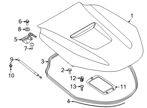 2020 BMW i8 Trunk Lid Breakthrough Buffer Diagram for 51247355957