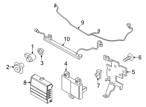 2020 Ford Ranger Cruise Control Outer Bracket Diagram for KB3Z-15A862-BCPTM