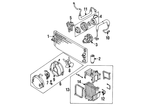 1988 Toyota Corolla Air Conditioner Fan Assembly Diagram for 88590-12170