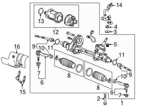 2018 Chevrolet Impala Steering Column & Wheel, Steering Gear & Linkage Gear Assembly Diagram for 84494619