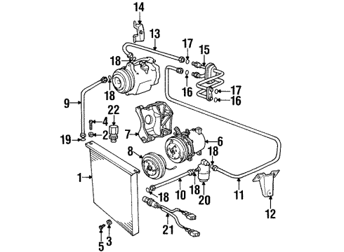 1999 BMW 318ti A/C Condenser, Compressor & Lines Condenser, Air Conditioning Diagram for 64538377614