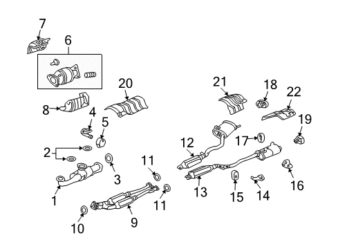 2009 Acura RL Exhaust Components Pipe A, Exhaust Diagram for 18210-SJA-A04