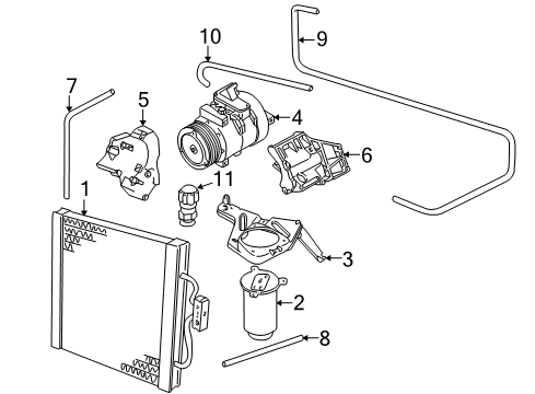 1998 BMW 540i A/C Condenser, Compressor & Lines Auxilary Fan Assembly Diagram for 64548380780