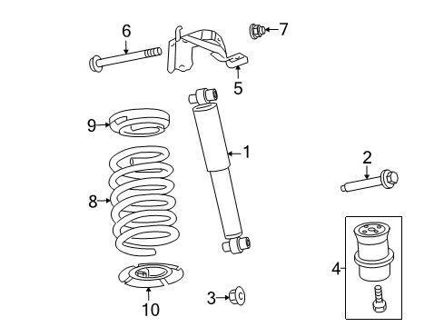 2008 Ford Fusion Shocks & Components - Rear Upper Bracket Diagram for 7E5Z-18165-L