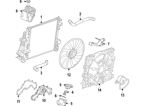 2020 Cadillac CT6 Cooling System, Radiator, Water Pump, Cooling Fan Water Pump Gasket Diagram for 12649987