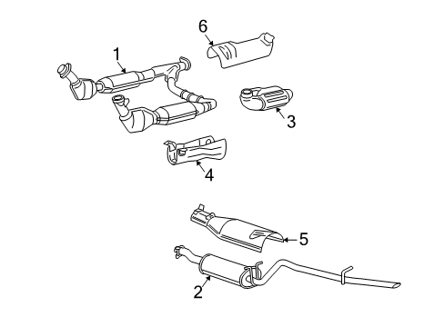 2005 Lincoln Navigator Exhaust Components Catalytic Converter Diagram for 6L7Z-5E212-A