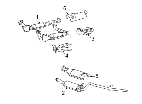 2005 Lincoln Navigator Exhaust Components Tail Pipe Diagram for 4L7Z-5K238-AA