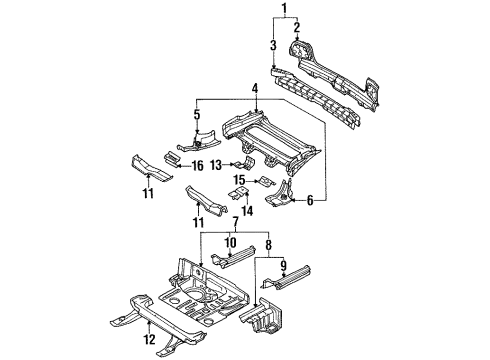 1995 BMW 318ti Rear Body Rear Left Side Member Diagram for 41118122353