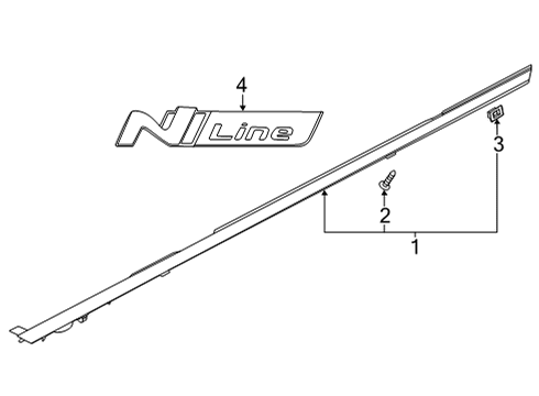 2021 Hyundai Sonata Exterior Trim - Fender GARNISH Assembly-FNDR Side, RH Diagram for 87712-L1100