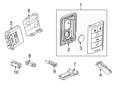 2015 Cadillac SRX Keyless Entry Components Module Diagram for 13594683