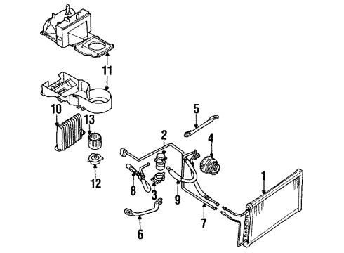 1994 Chevrolet Impala Air Conditioner Tube Asm-A/C Evap Diagram for 10280500