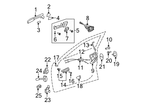 2008 Lexus ES350 Front Door Front Door Outside Handle Assembly, Left Diagram for 69220-33060