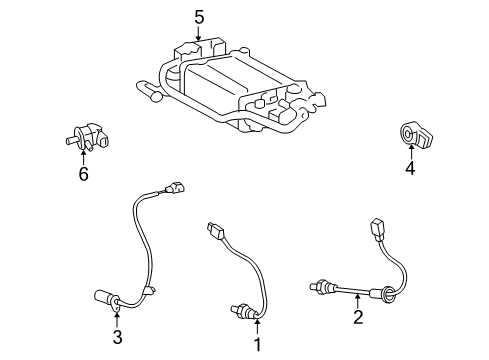 2010 Pontiac Vibe Emission Components Vapor Canister Diagram for 19185077