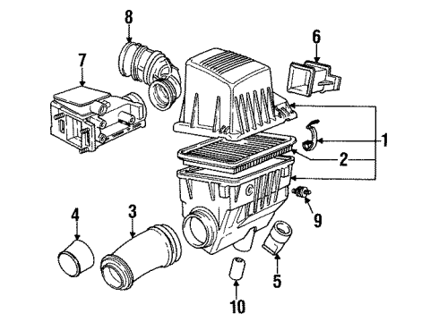 1991 BMW 318i Powertrain Control Intake Manifold Diagram for 13711727094