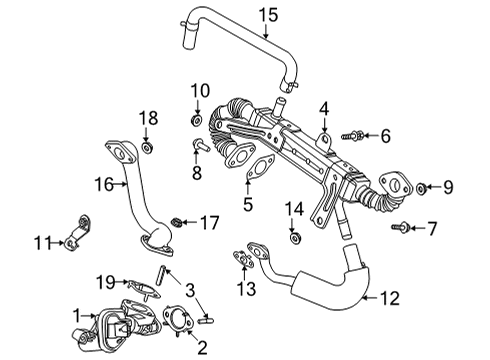 2022 Kia Carnival EGR System PIPE ASSY-EGR, C Diagram for 284103N102