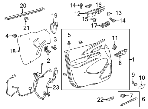 2022 Chevrolet Bolt EV Interior Trim - Front Door Applique Bolt Diagram for 11611180