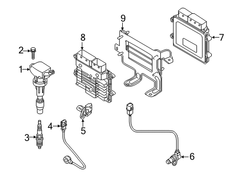 2018 Hyundai Ioniq Powertrain Control Engine Control Module Unit Diagram for 39110-03HM2