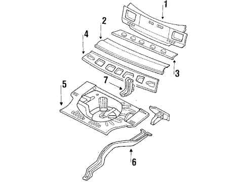 1984 Nissan Stanza Rear Body Floor-Rear Rear Diagram for 74514-D0130