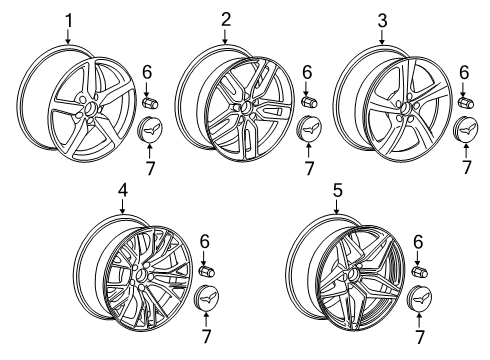 2019 Chevrolet Corvette Wheels Wheel Diagram for 19302120