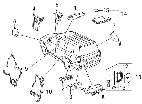 2010 Lexus LX570 Keyless Entry Components Bracket, Relay Diagram for 85999-60140