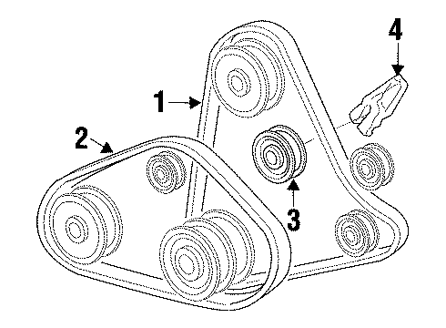 1997 Hyundai Sonata Belts & Pulleys V-Belt Diagram for 97713-33340