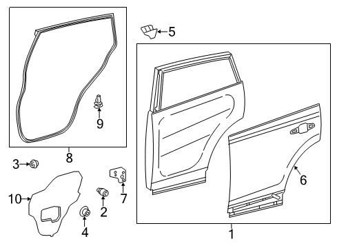 2018 Toyota RAV4 Rear Door Window Regulator Diagram for 69803-42050